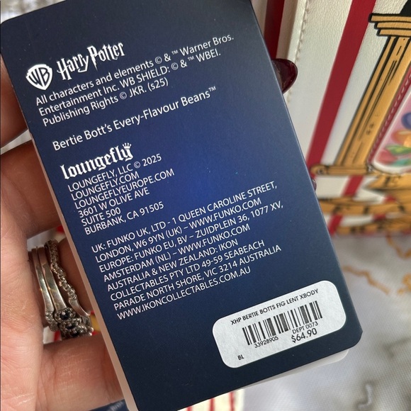 NEW Rare Set Harry Potty Loungefly Bertie Botts Jelly Bean Bag & Card Holder - Picture 6 of 11